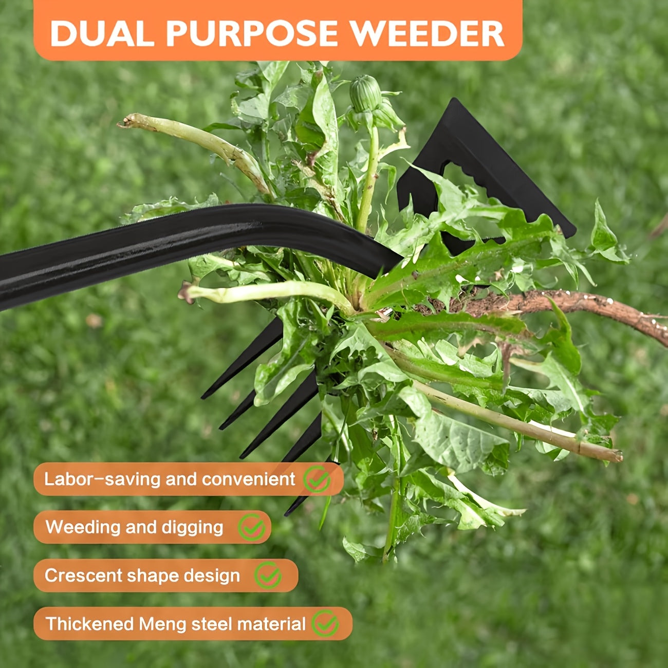 heavy duty manual weeding tool   long handled