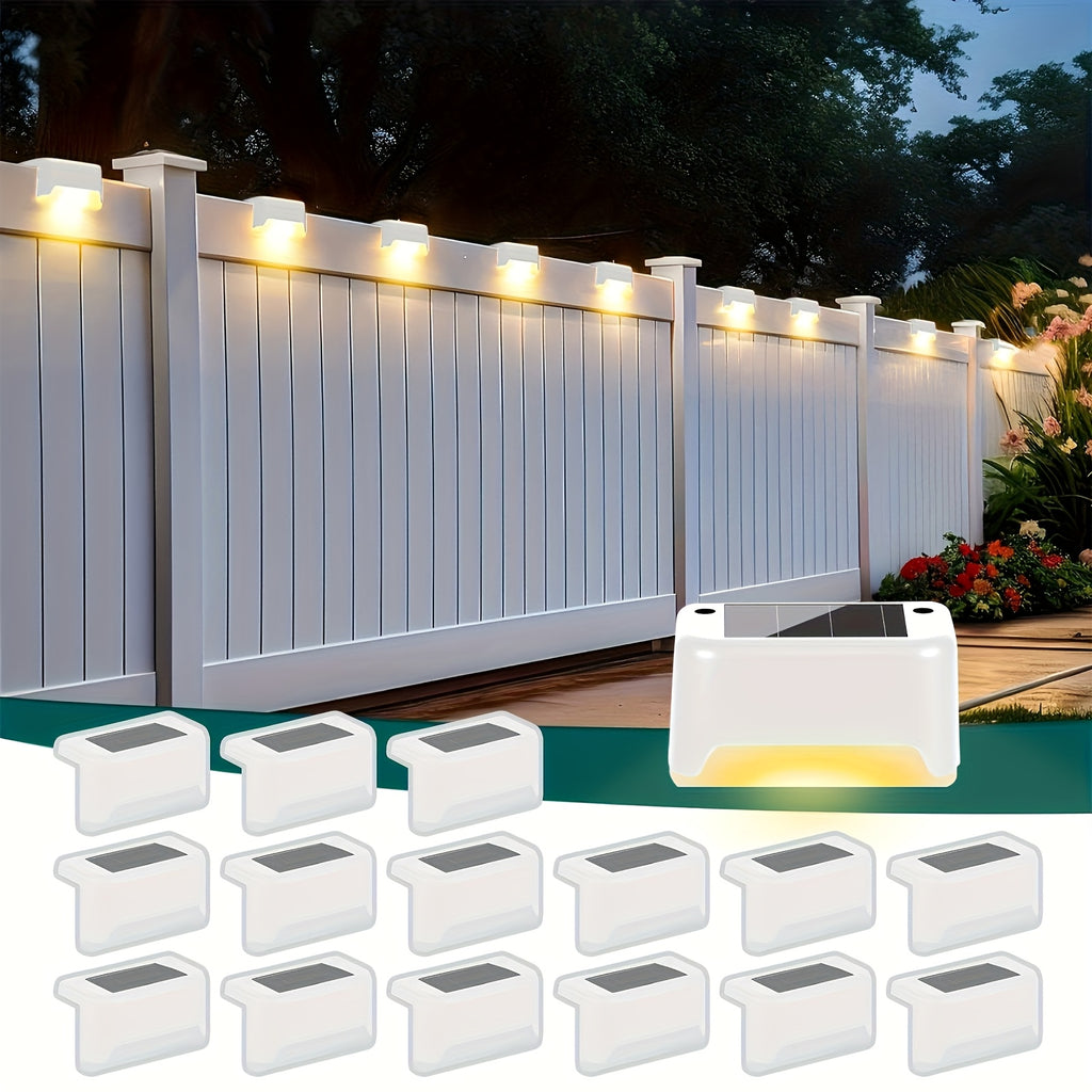 32 pack solar led deck lights auto 12hr lighting outdoor