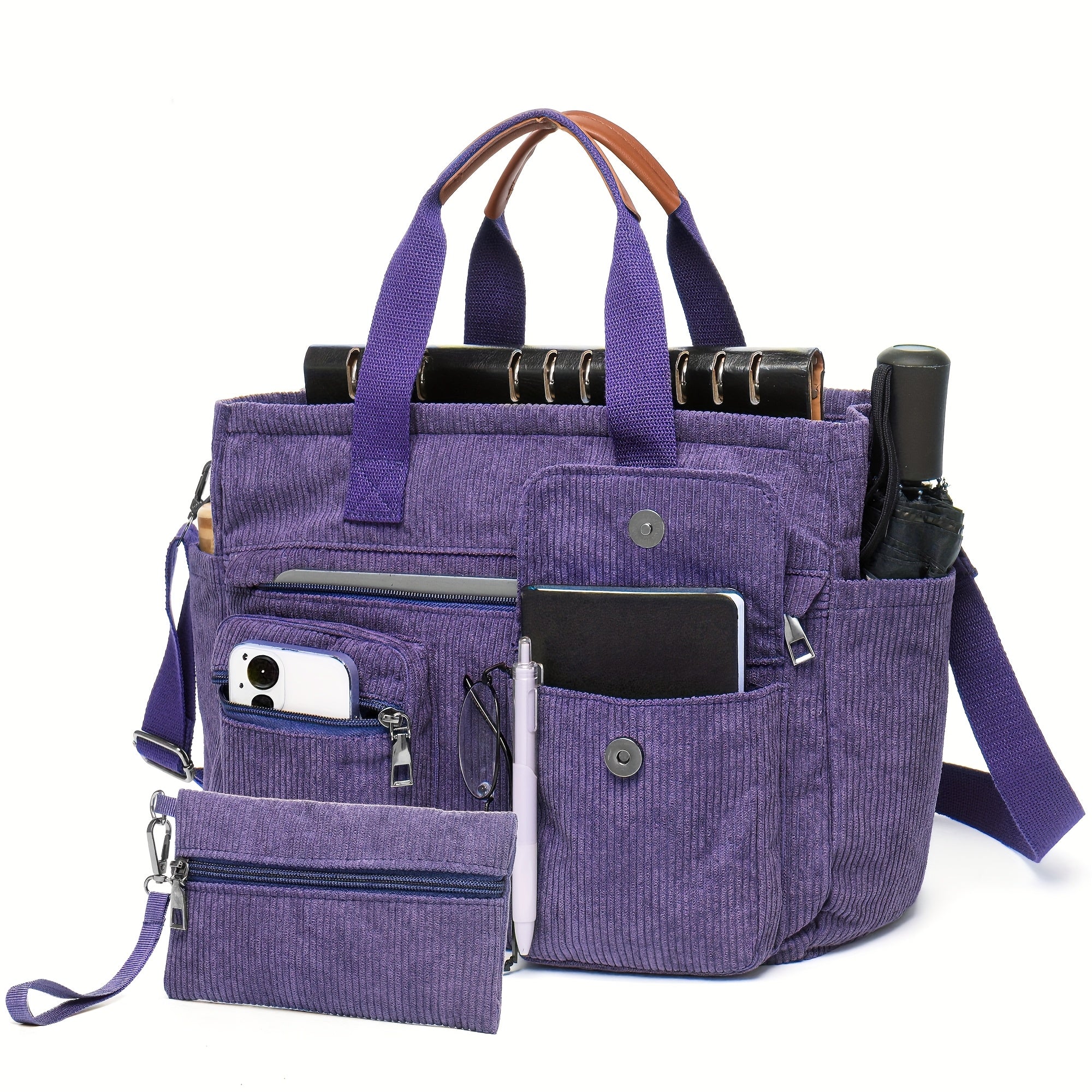 2pcs set womens large corduroy tote bag perfect a laptop bag