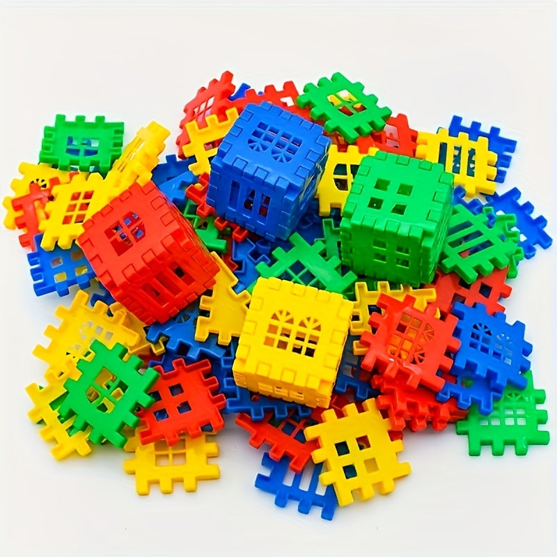 98pcs colorful large house building block set window design
