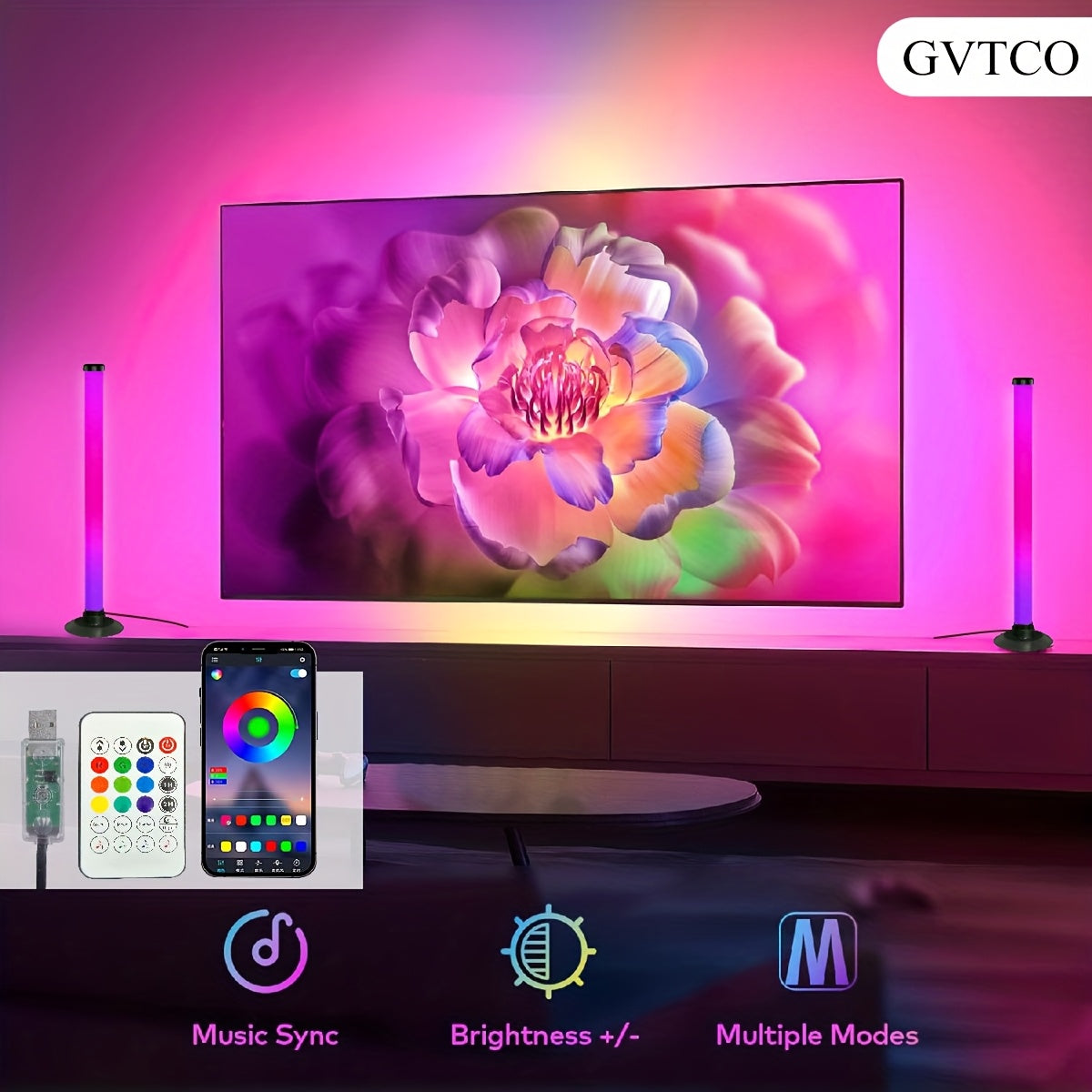modern desktop ambient light sound activated led strip