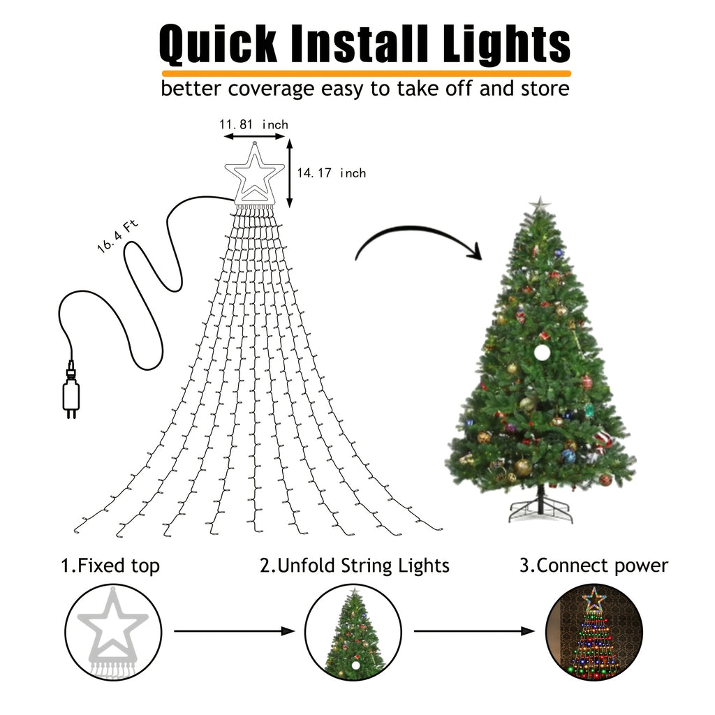 11 48   colorful christmas outdoor waterfall star shaped