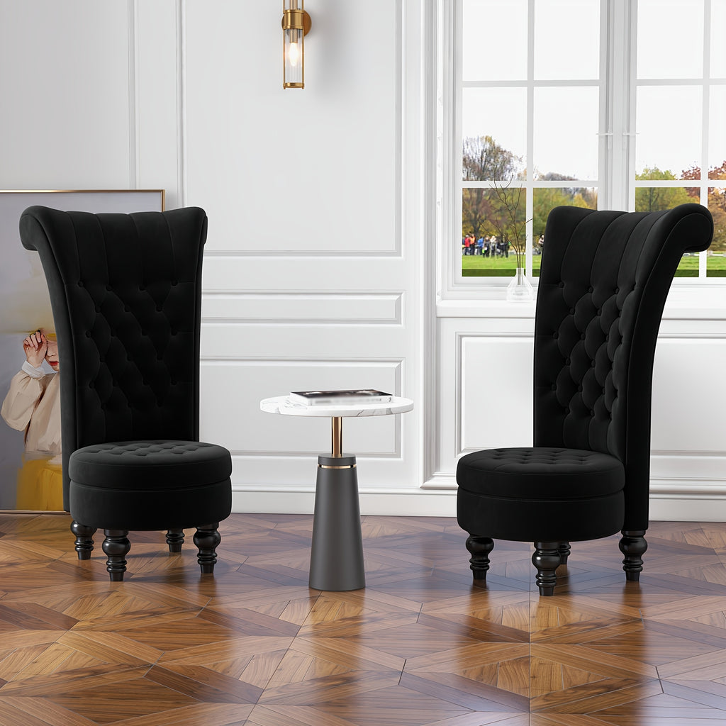 back chair velvet armless accent chair button