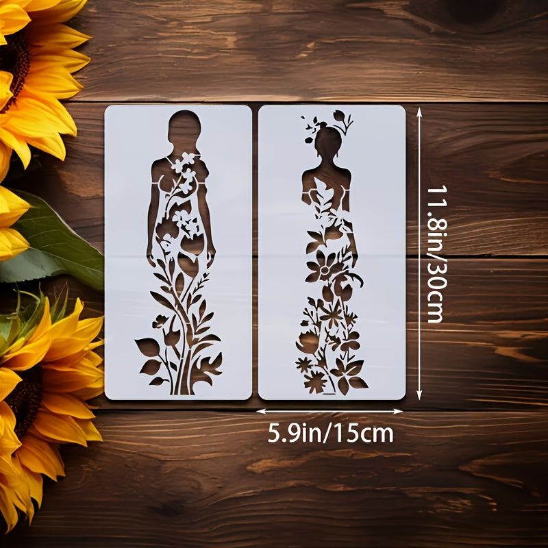 6 elegant female themed oil painting templates 5 9x11 8 inch