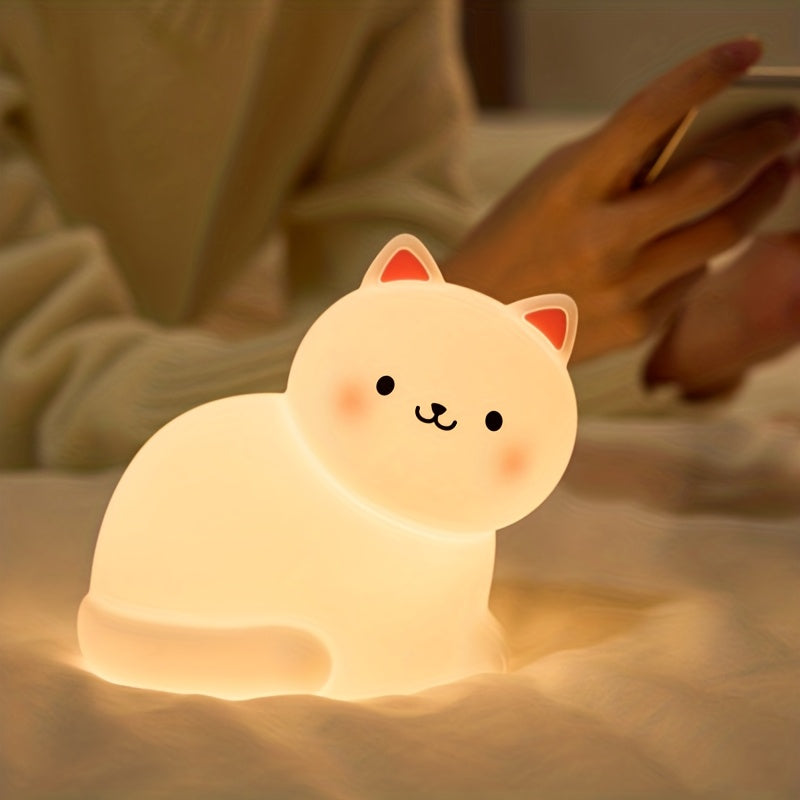 childrens cat night light 7 rgb color cycling   tap