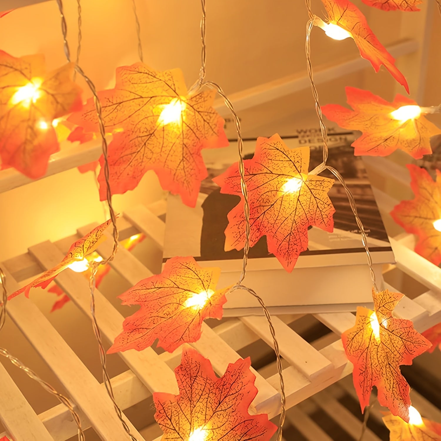 1 pack   led battery powered maple leaf fairy indoor
