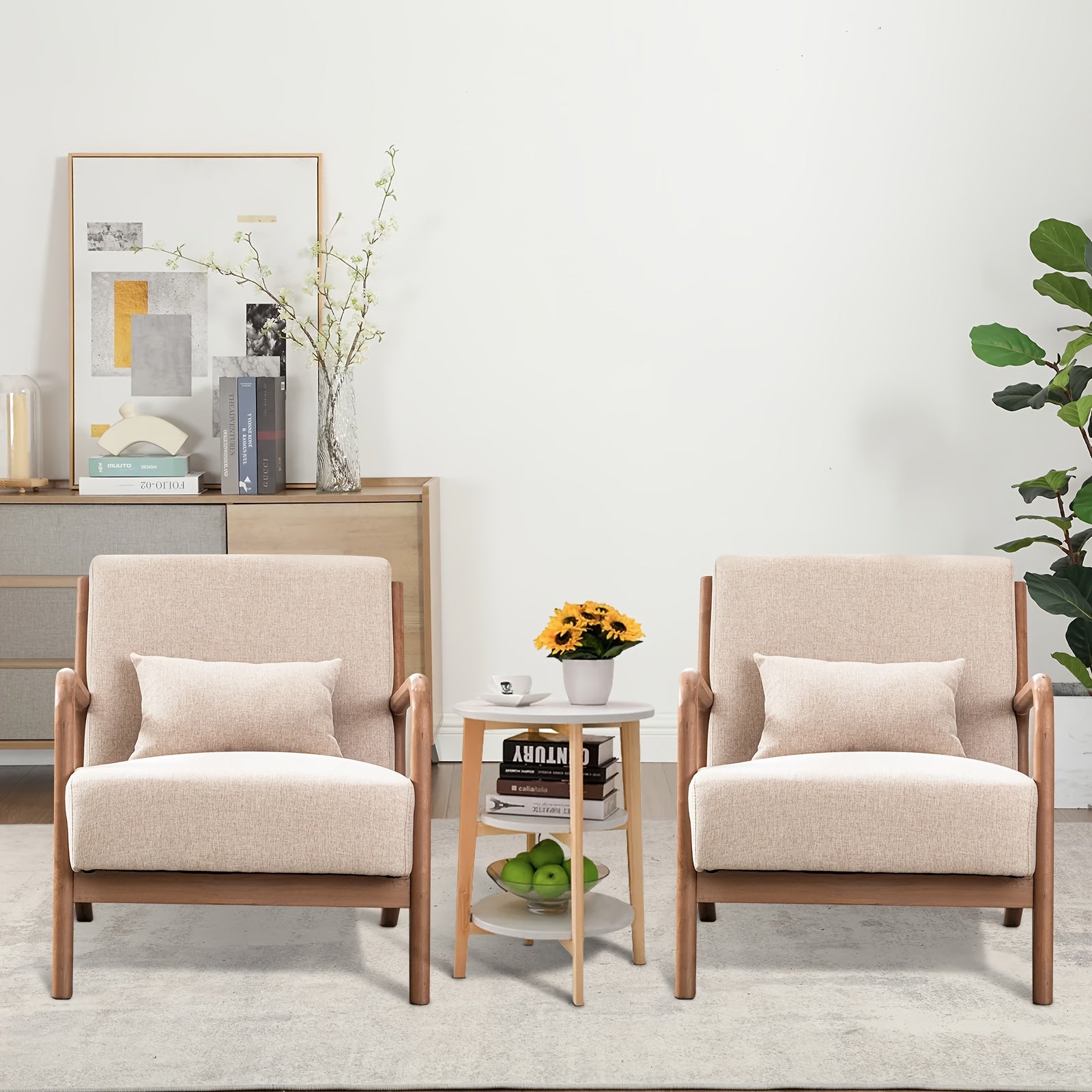 century modern accent chair linen fabric upholstered