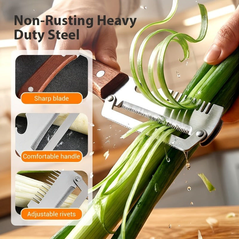 two piece heavy duty stainless steel peeler slicer set