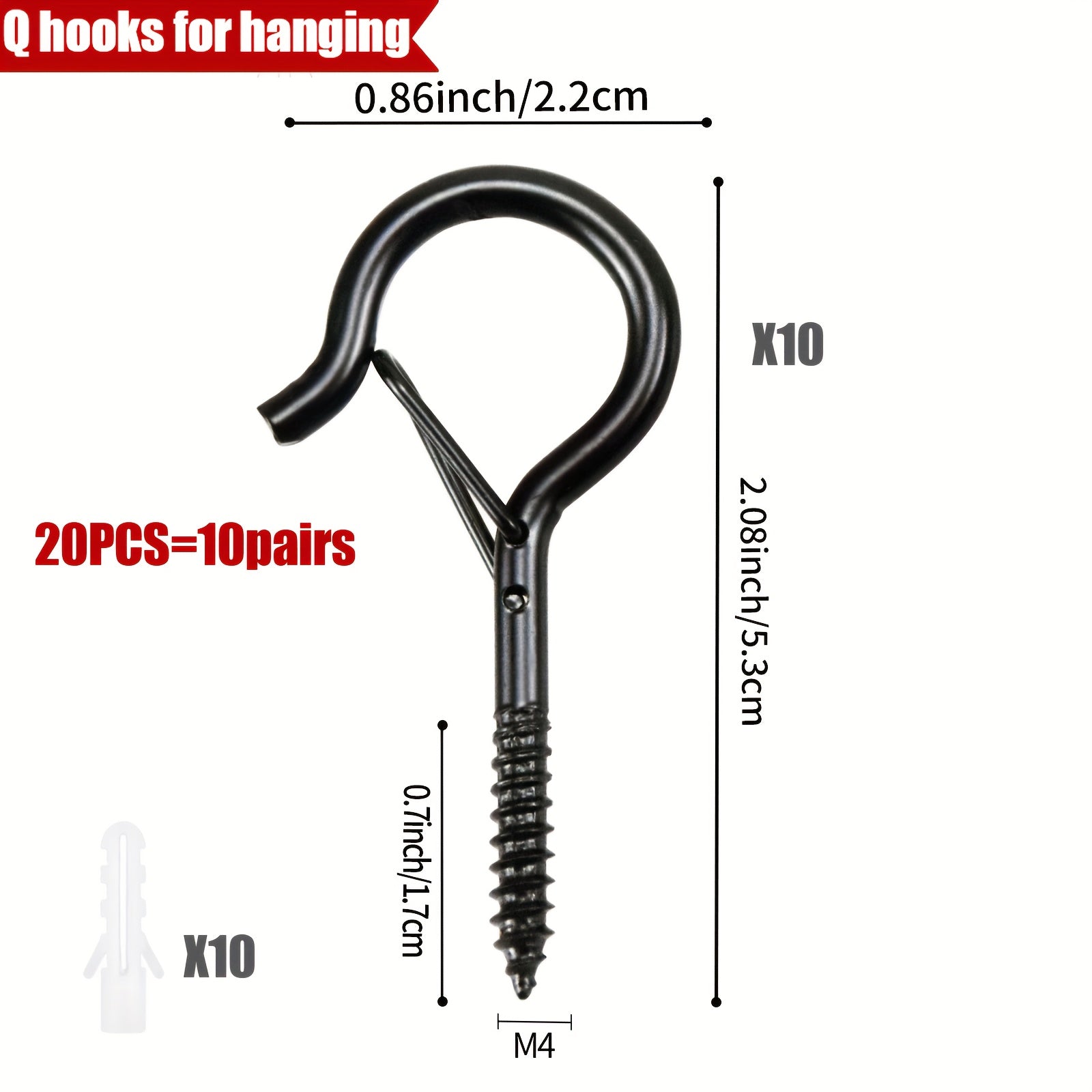 q shaped heavy duty iron ceiling hook safety   rustic