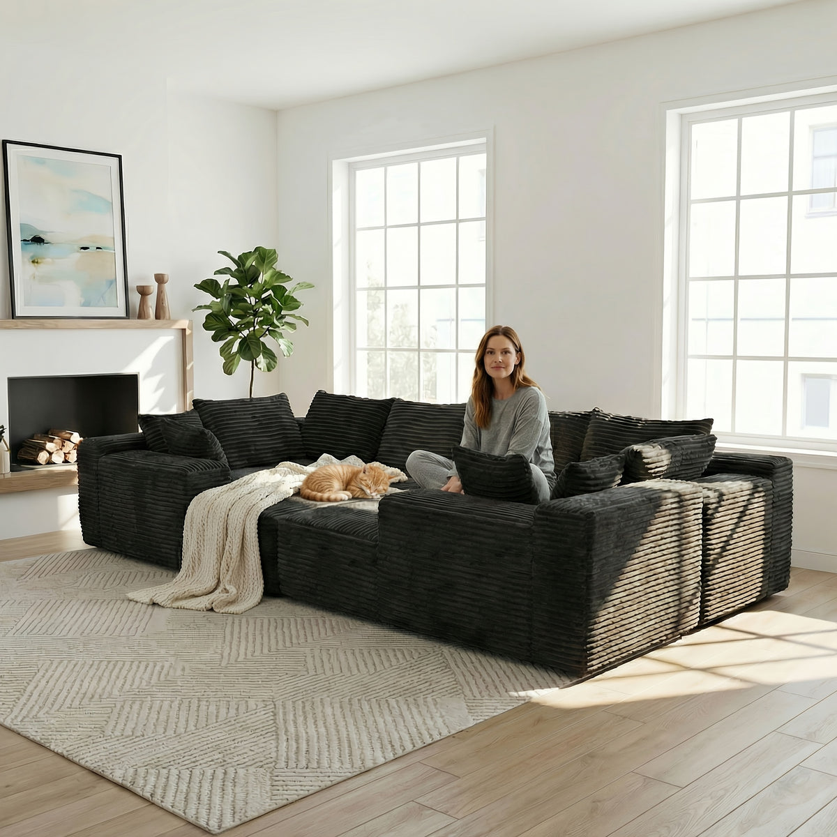 210 inch large u shaped modular sectional sofa suitable