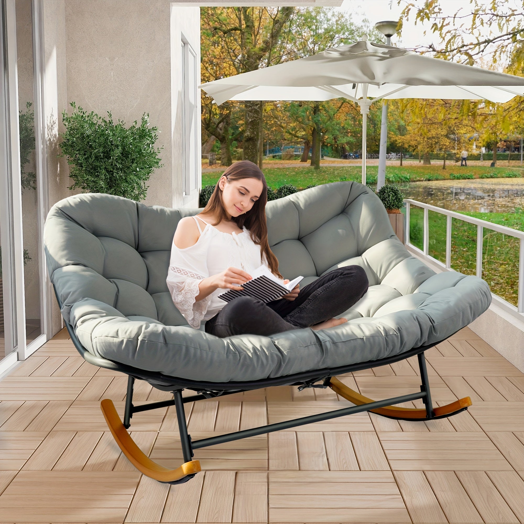 outdoor patio rocking chair oversized papasan rocking chair