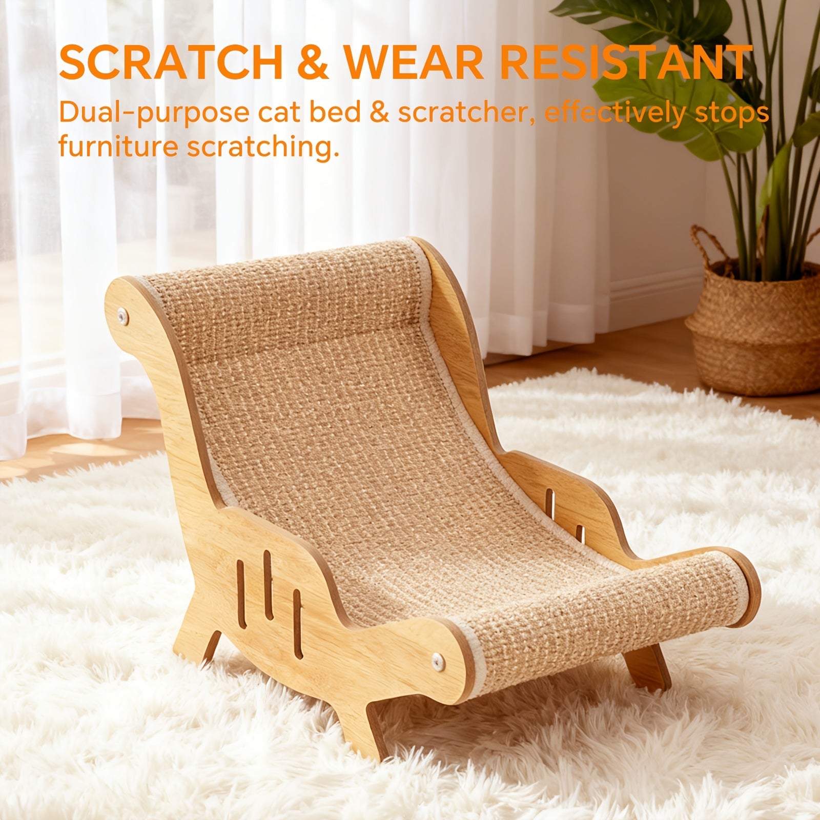 durable sisal rope cat scratching chair sturdy structure