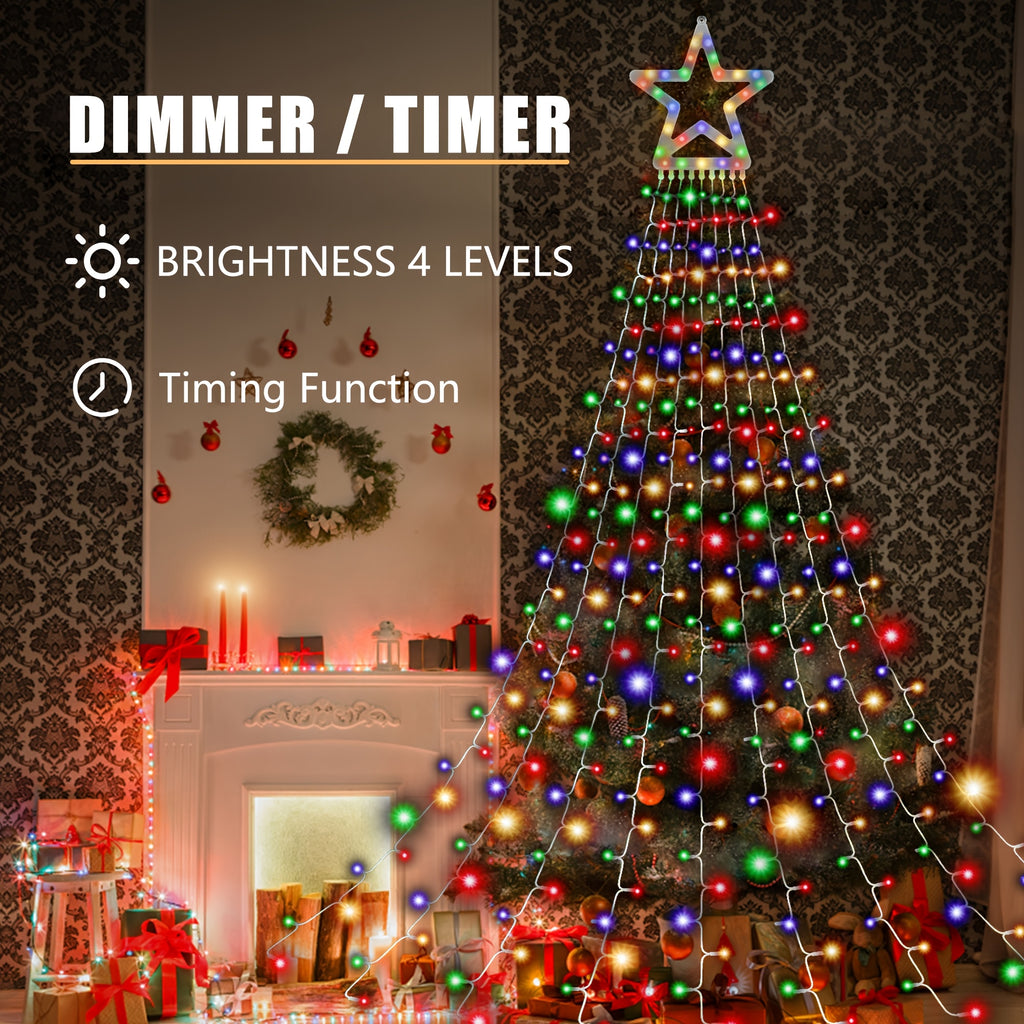 11 48   colorful christmas outdoor waterfall star shaped