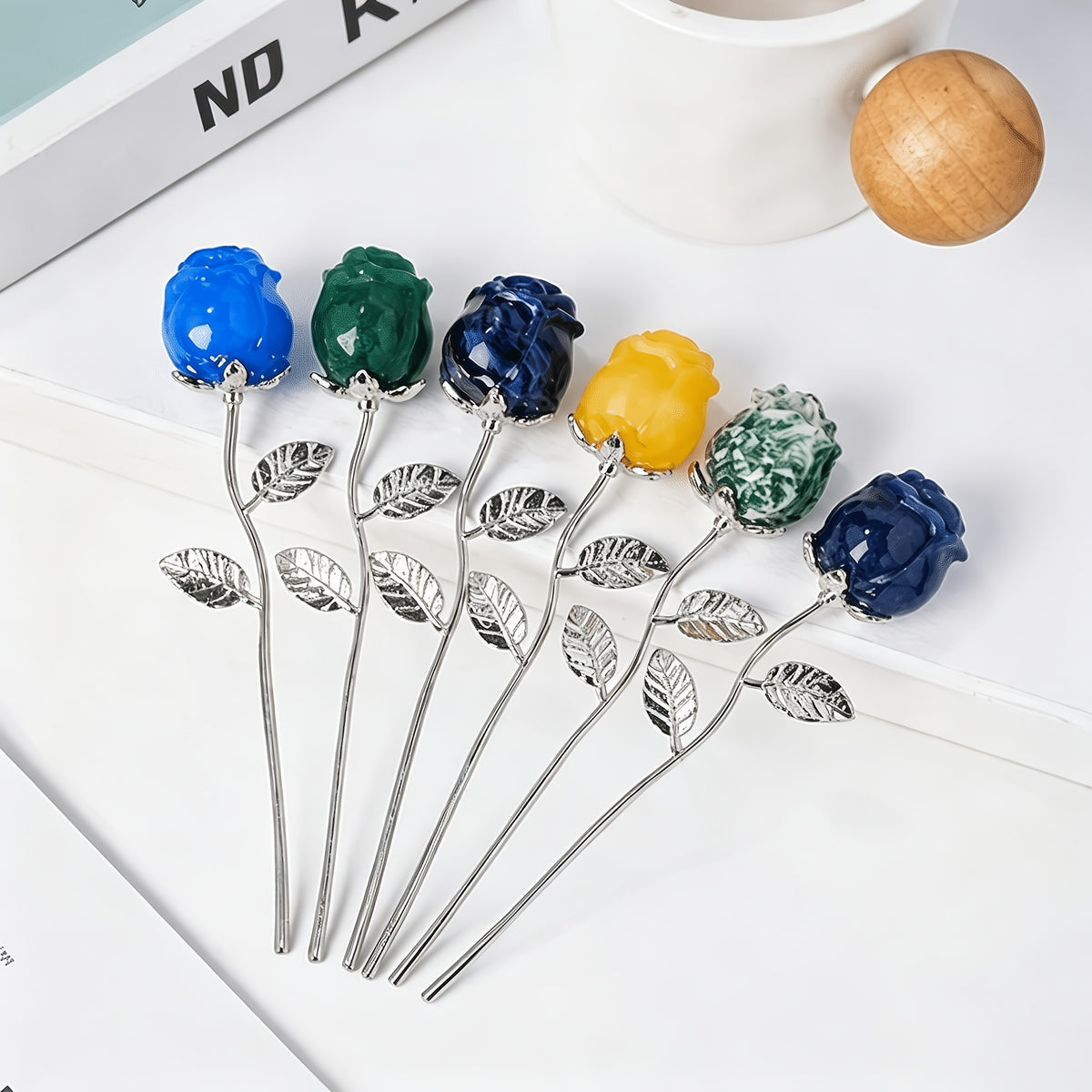 10pcs large crystal rose sculpture decorations exquisite