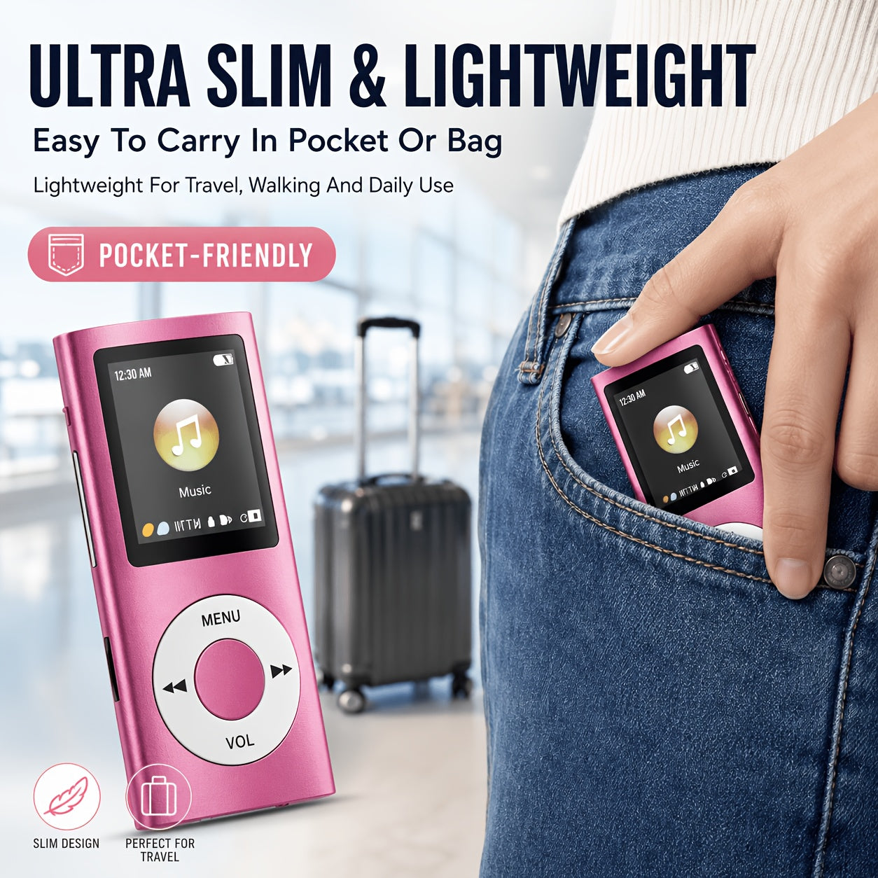 portable mp3 player stylish   a 1 8 inch lcd screen
