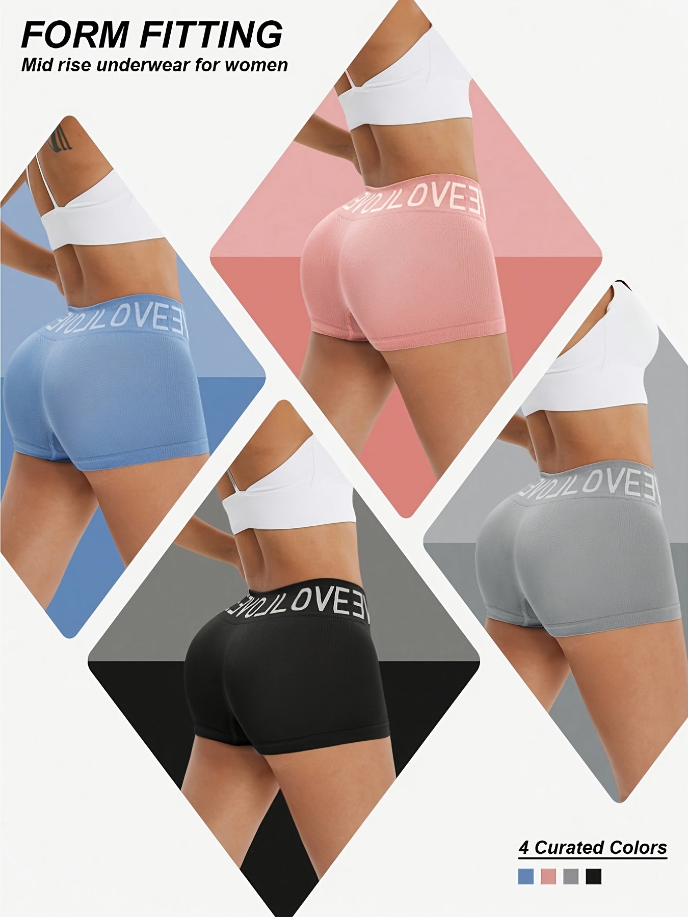4pcs set womens seamless boxer briefs comfortable breathable
