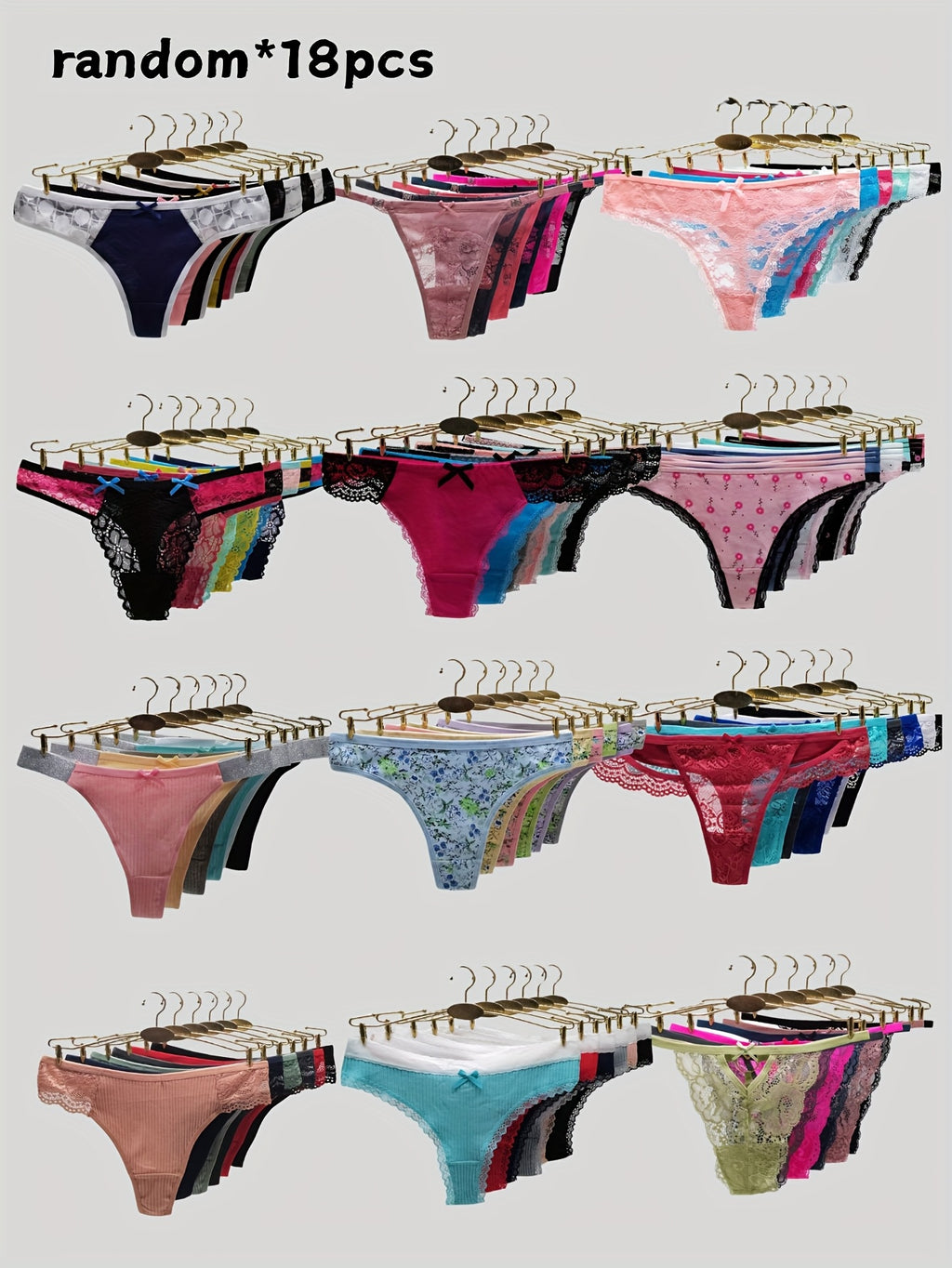 18pcs random assorted lace tanga     comfortable