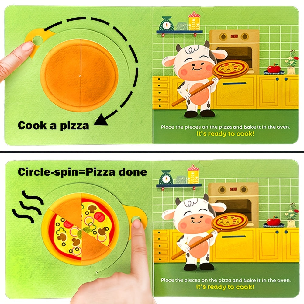baby cows pizza party push pull books busy book preschool