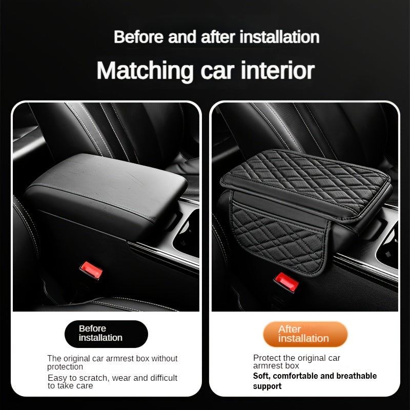 breathable pu leather car armrest cushion multifunctional