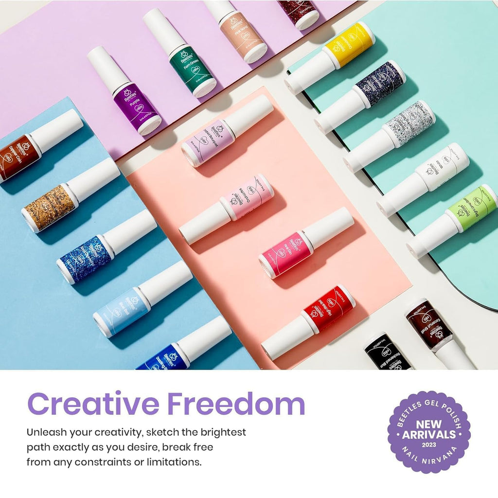 20 colors beetles french tip gel polish thin brush nail art