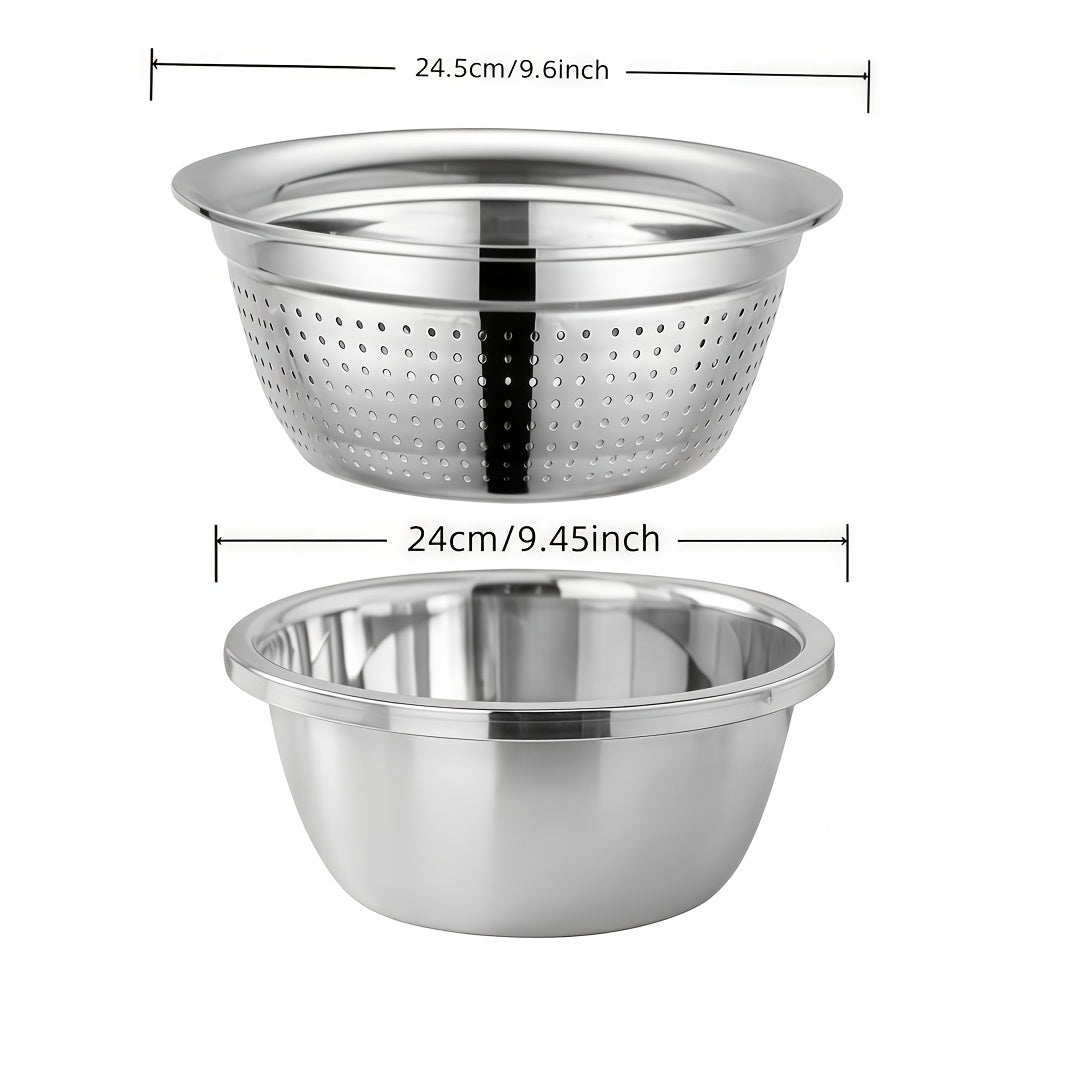 2pcs stainless steel micro perforated colander set multi