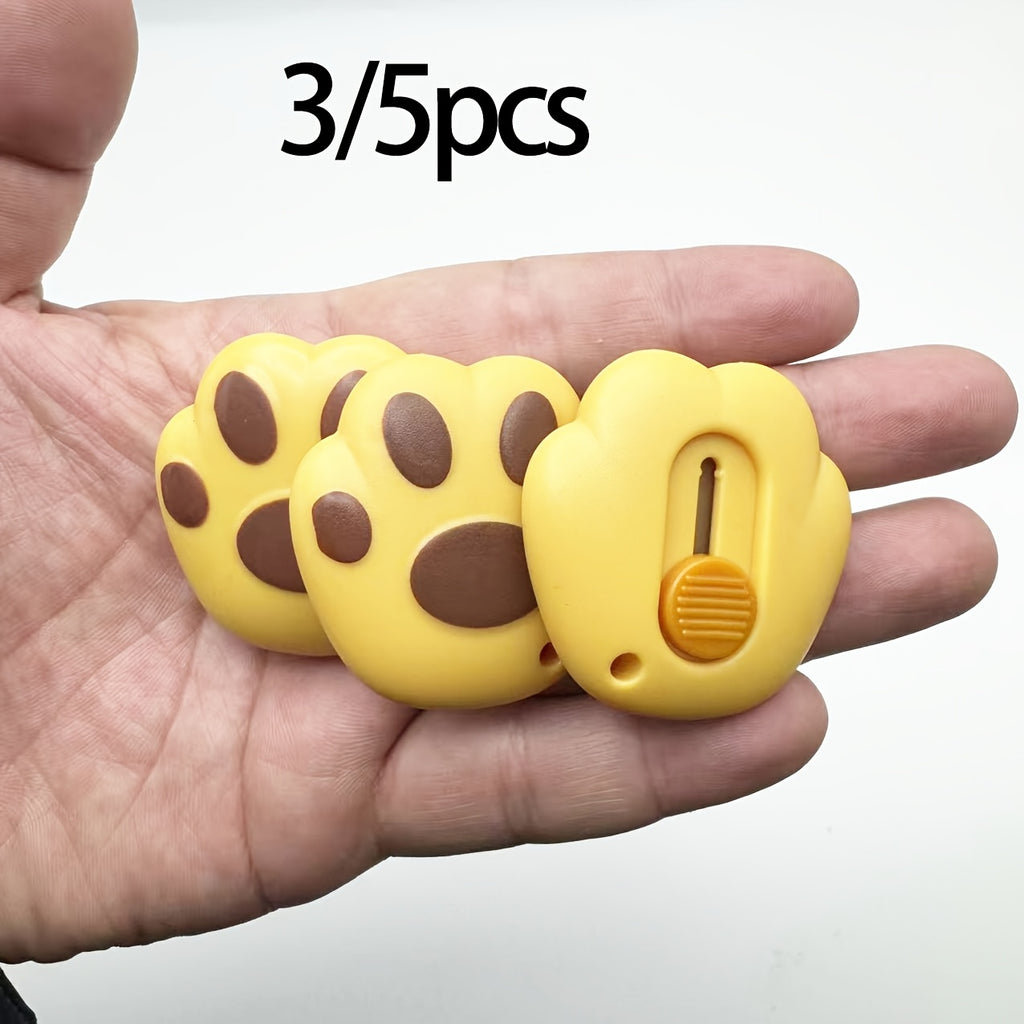 3 5pcs avocado green portable cutting tool cute cat paw