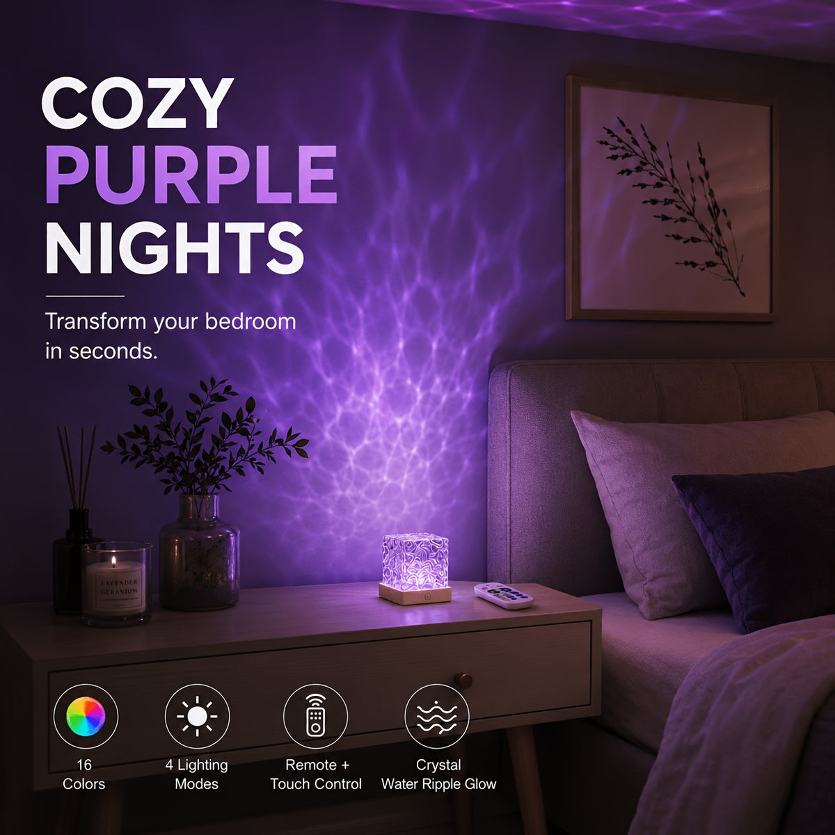 a small lamp exudes a sense luxury 16 color water ripple