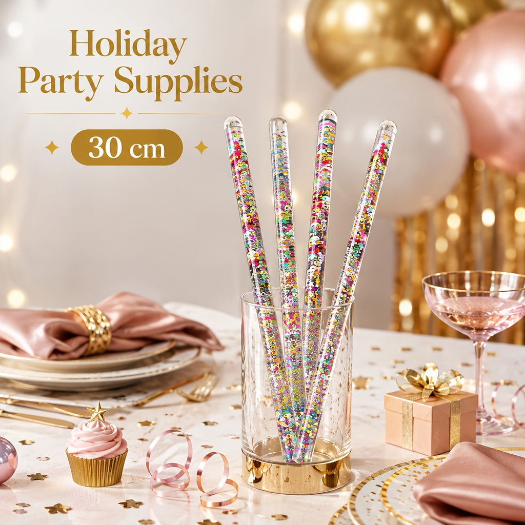 party supplies centerpieces 4pcs glitter wands sticks 30cm