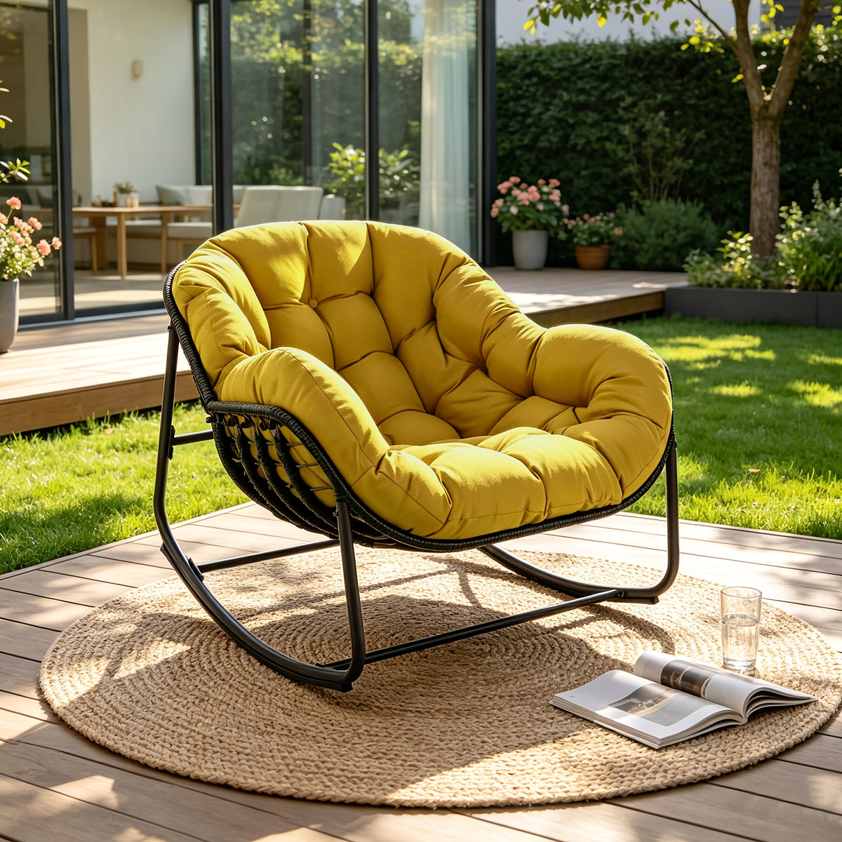 papasan rocking chair outdoor weather wicker papasan patio