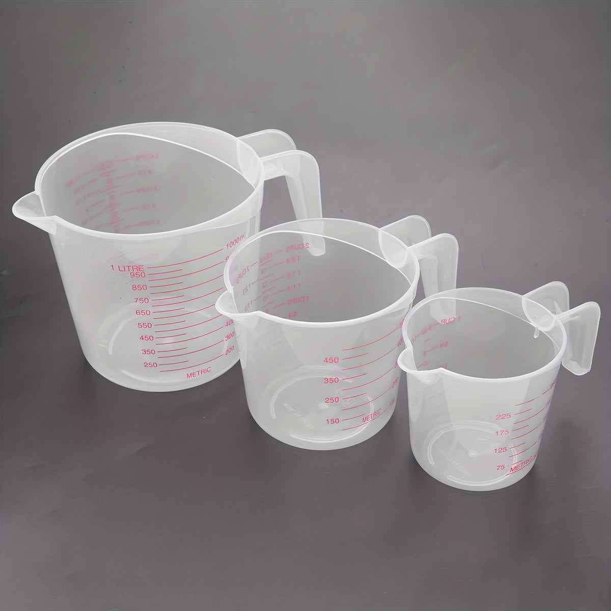 3pcs nesting measuring cups set 1 cup 250ml 2 cups 500ml 4