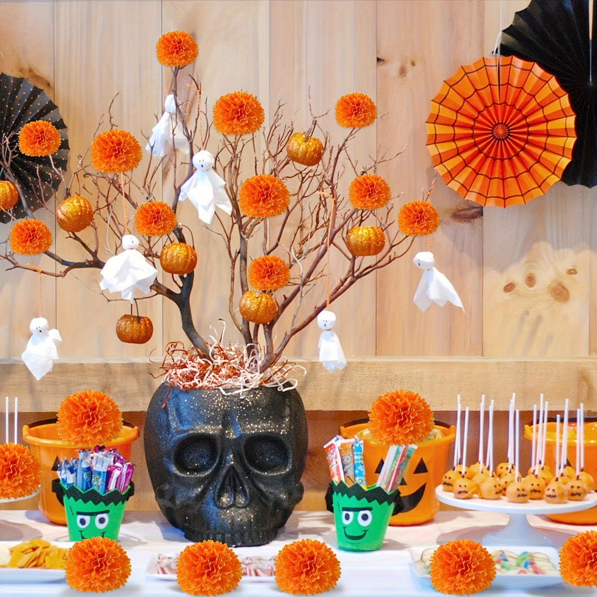 5 17 34pcs realistic marigold flowers heads vibrant orange