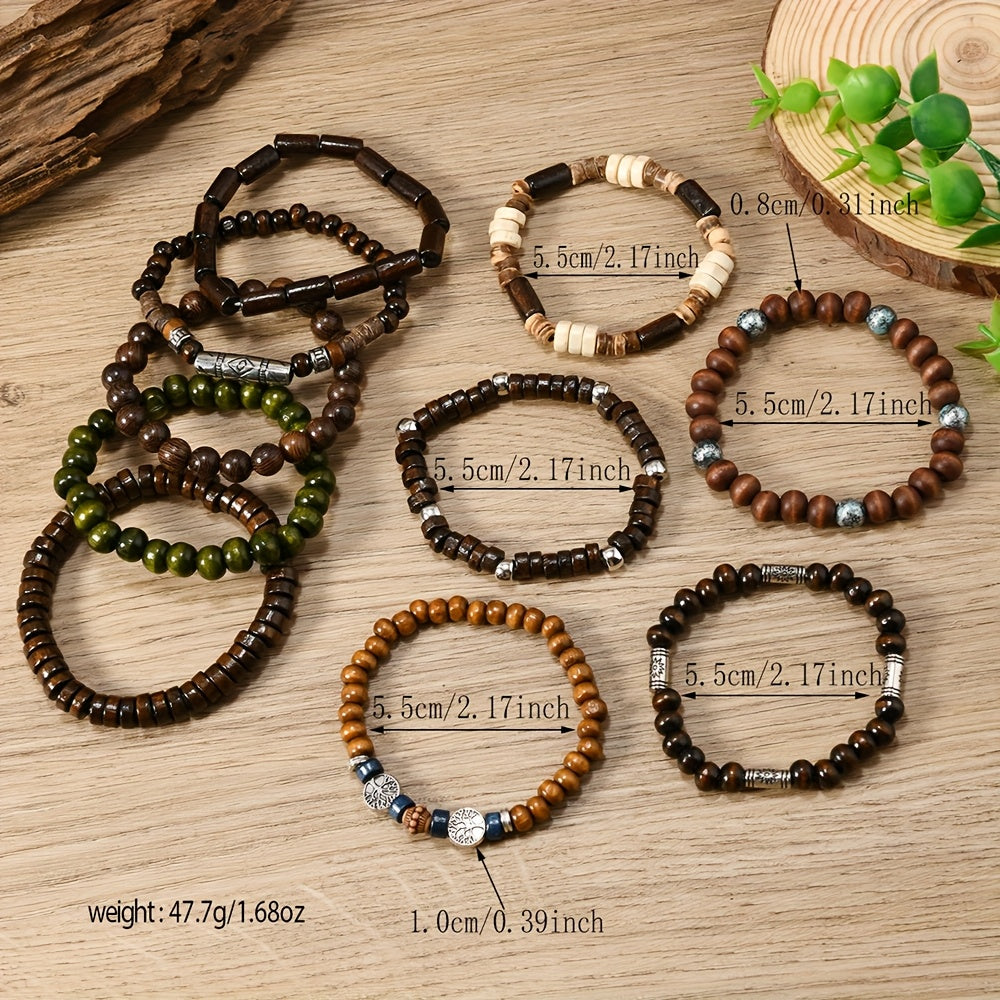 10pcs mens beaded bohemian style stackable jewelry temu
