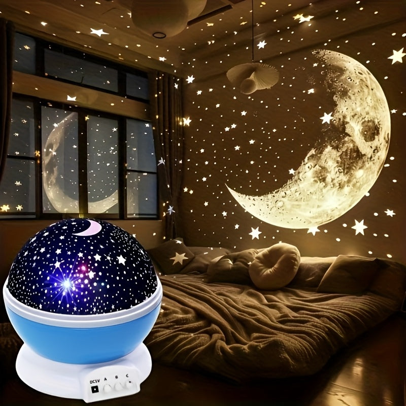 3d rotating star moon projector night light usb powered