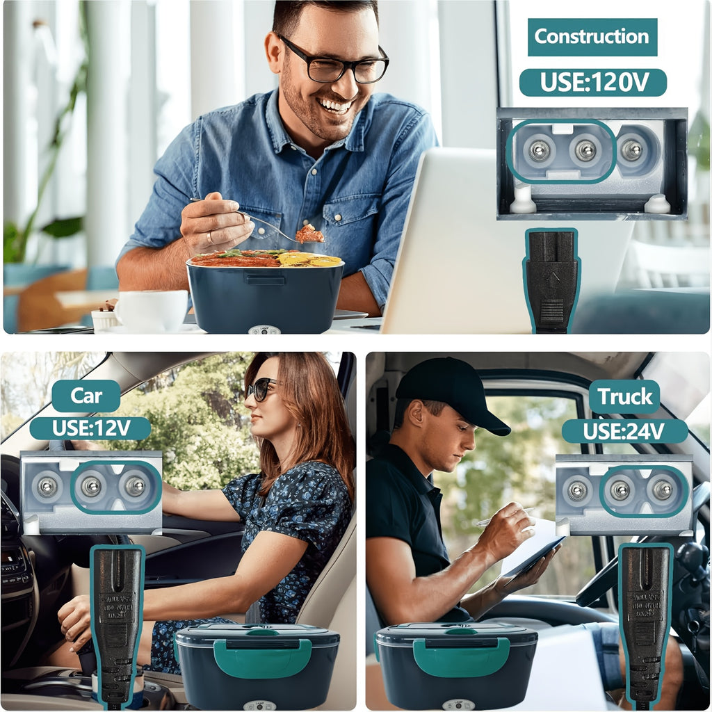 3in 1 lunch box 12v 24v car 120  portable food heater