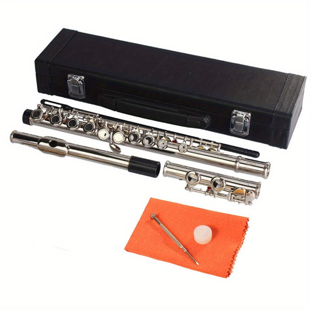 nickel plated c closed hole 16 key concert band flute in
