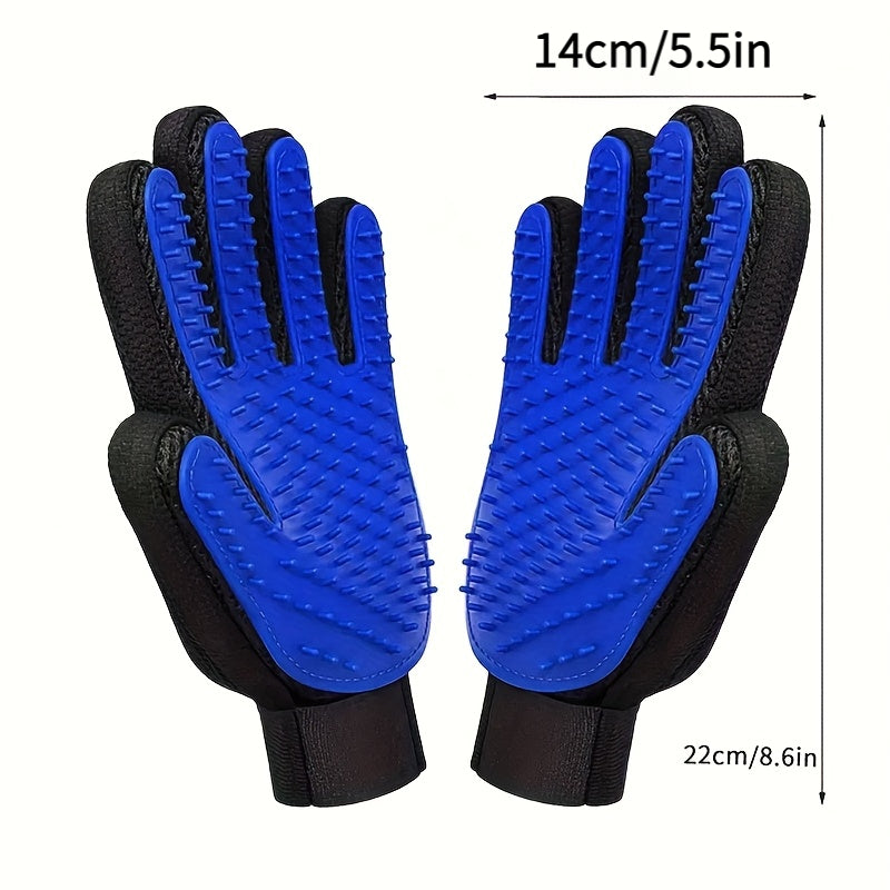 2pcs pet grooming gloves silicone hair removal massage