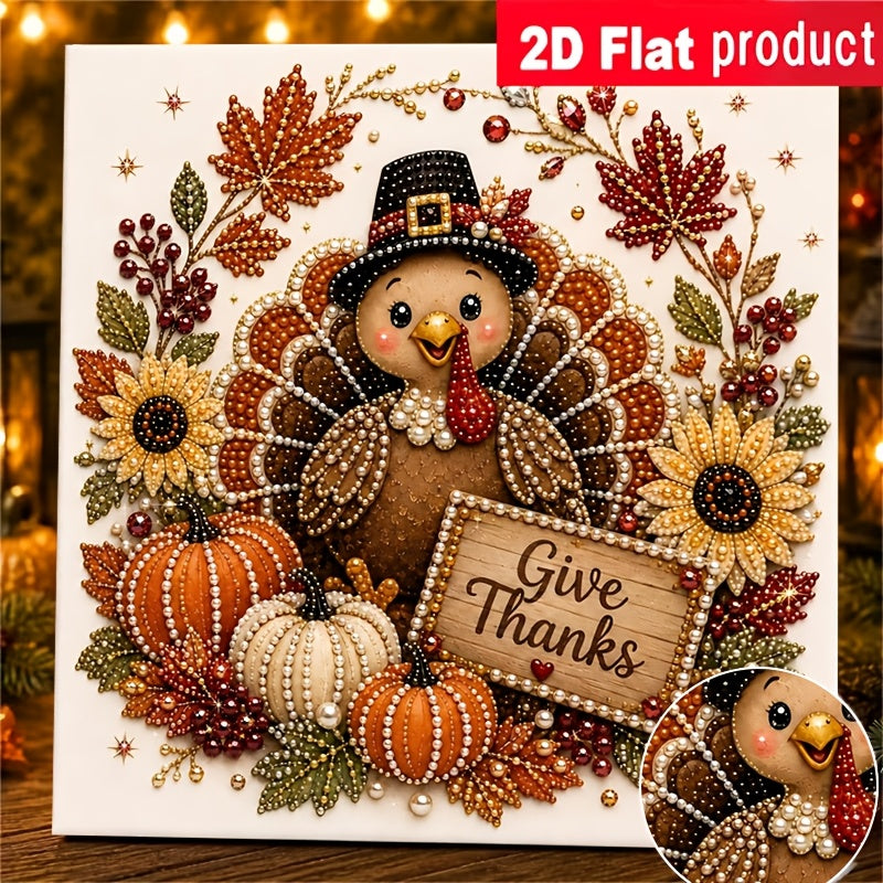 new diy colorful diamond painting kit thanksgiving turkey
