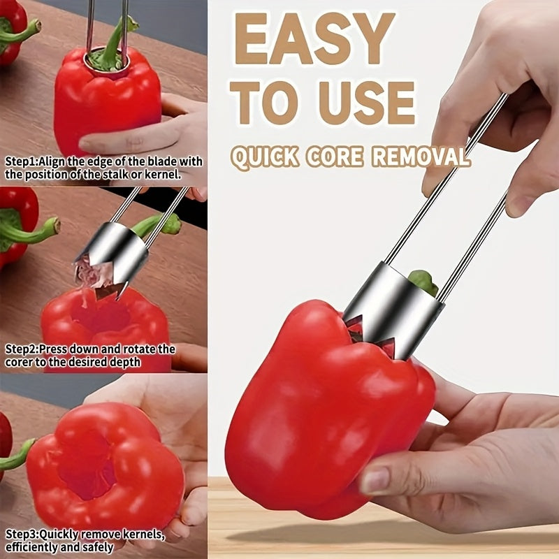 stainless steel fruit vegetable corer red sweet pepper seed