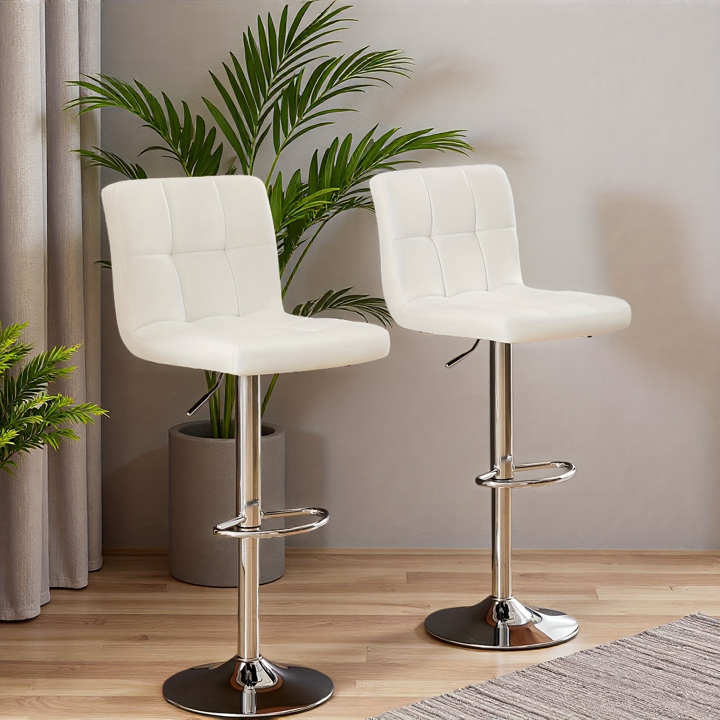 adjustable armless swivel bar stools set hydraulic pu