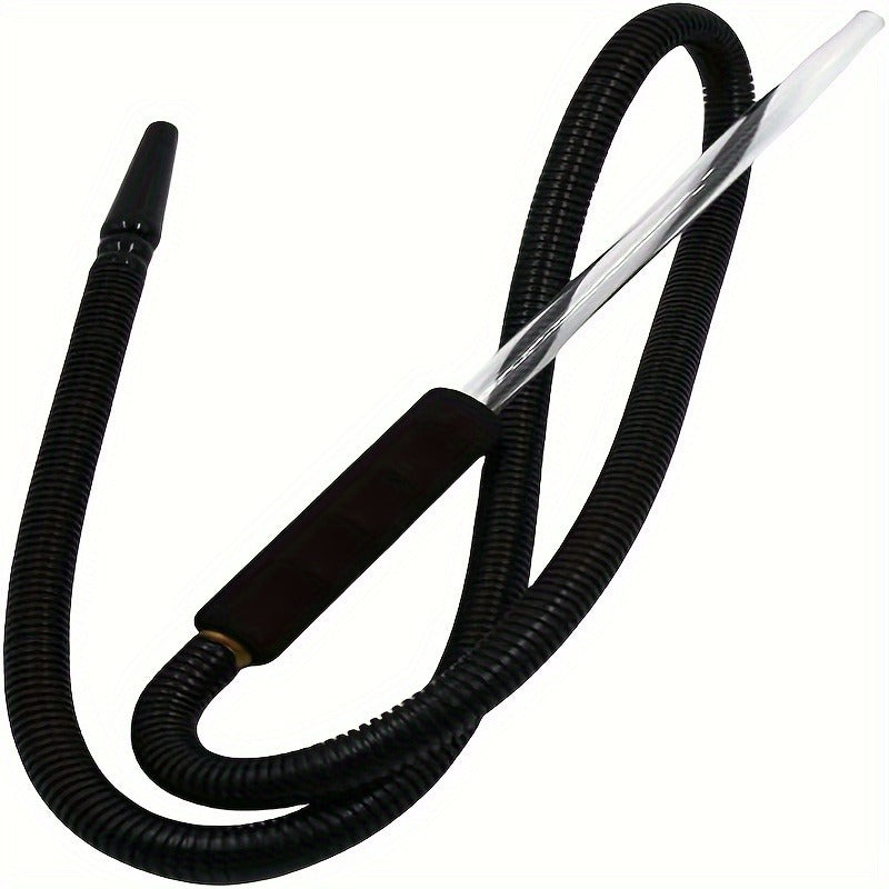 reusable glass straw flexible black hose comfortable grip