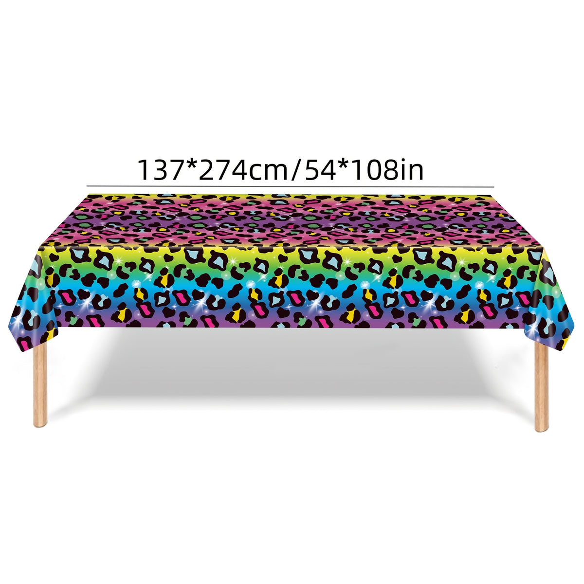 1pc   leopard print birthday tablecloth
