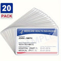20 pack transparent protective sleeves cards credit card
