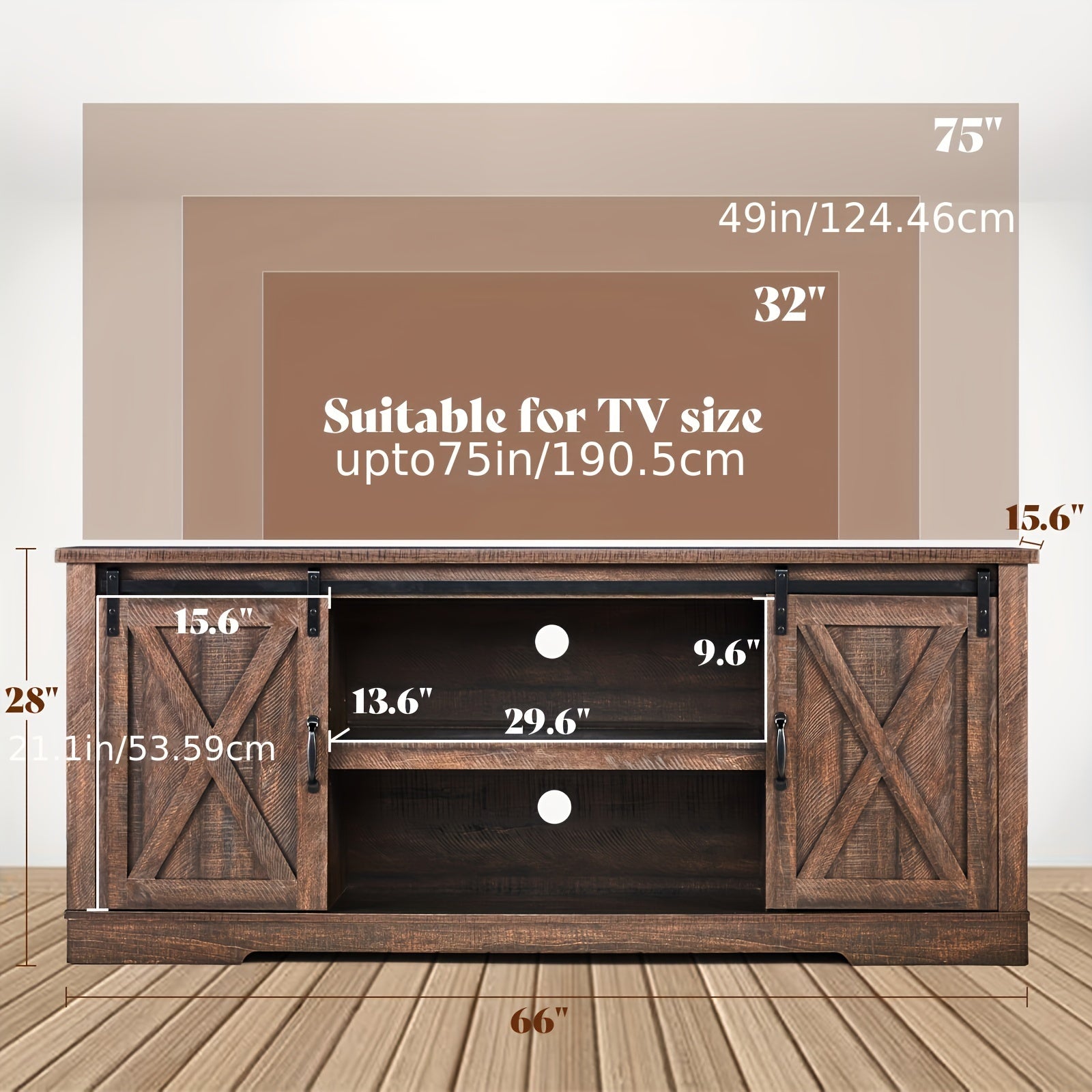 66 farmhouse tv stand 75 tvs entertainment center sliding