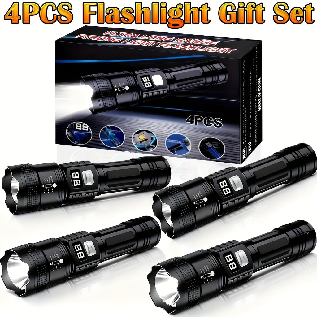 4pcs rechargeable high power led flashlights