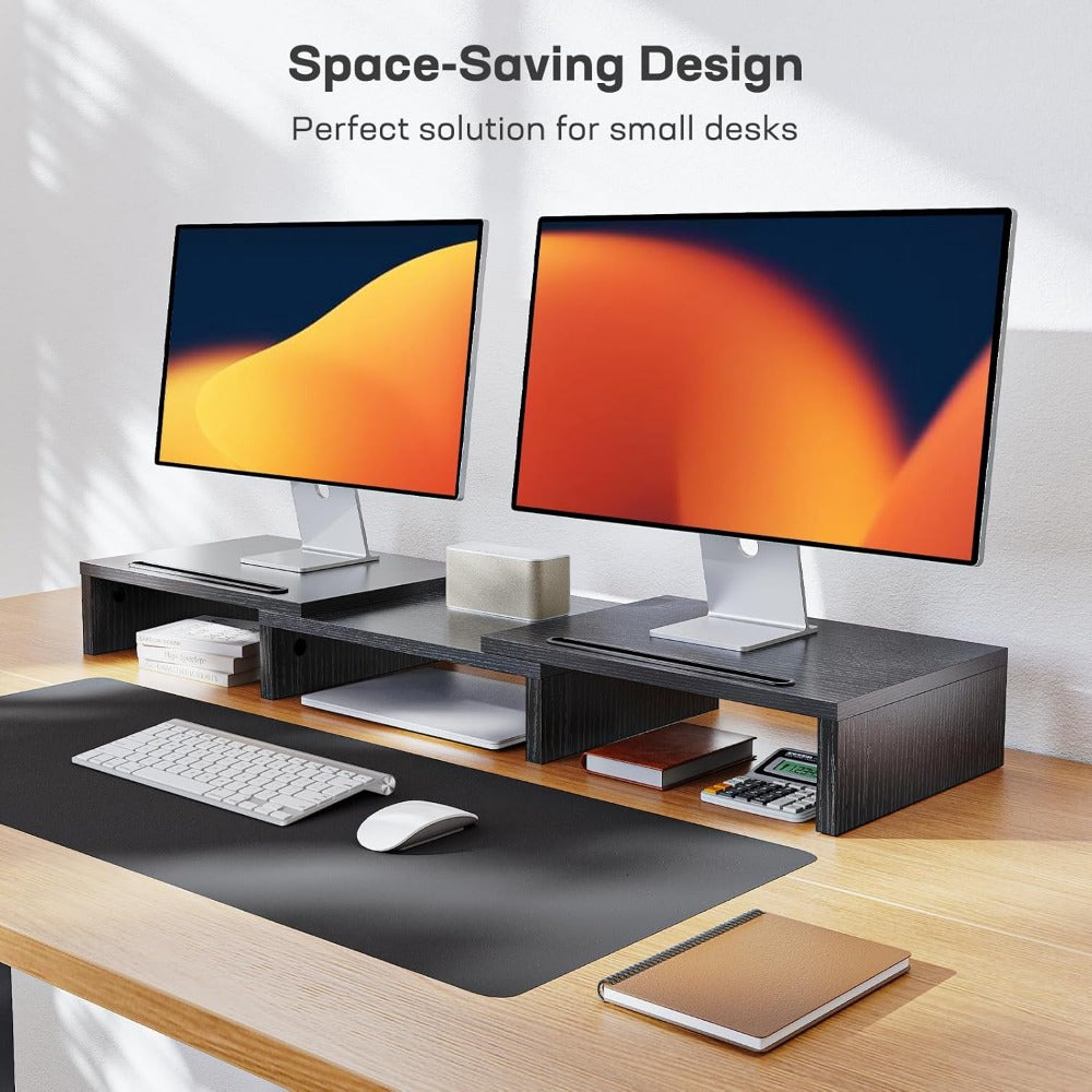 dual monitor stand desk monitor stand 2 slots phone tablet