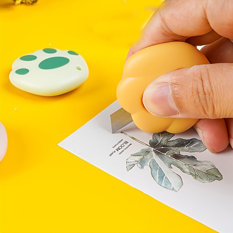 3 5pcs avocado green portable cutting tool cute cat paw