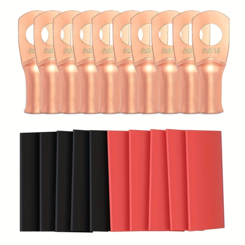 10pcs heavy duty copper battery lugs 3 1 heat shrink tubing