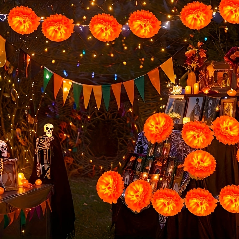 1 string orange marigold wreath string lights suitable