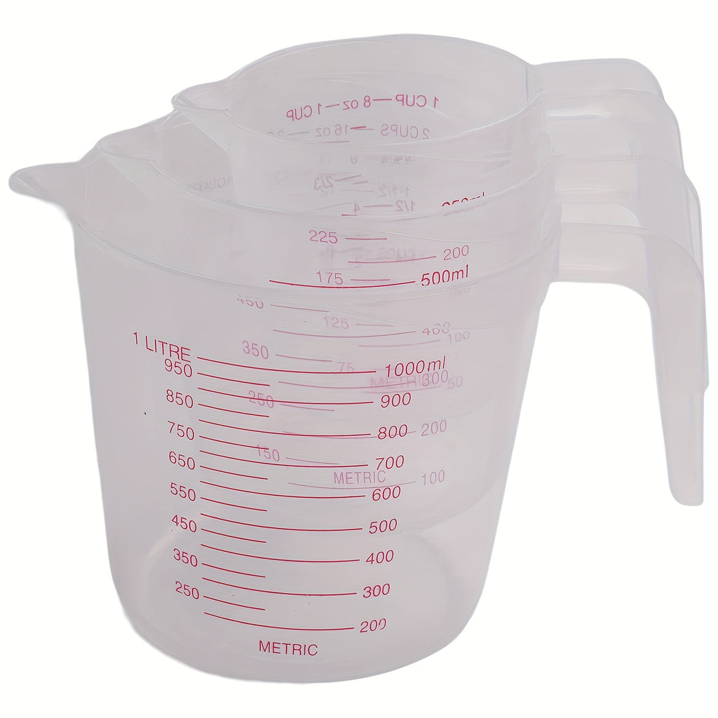3pcs nesting measuring cups set 1 cup 250ml 2 cups 500ml 4