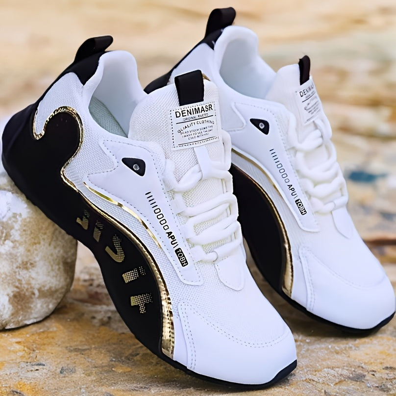 1 pair mens casual sports shoes round toe low